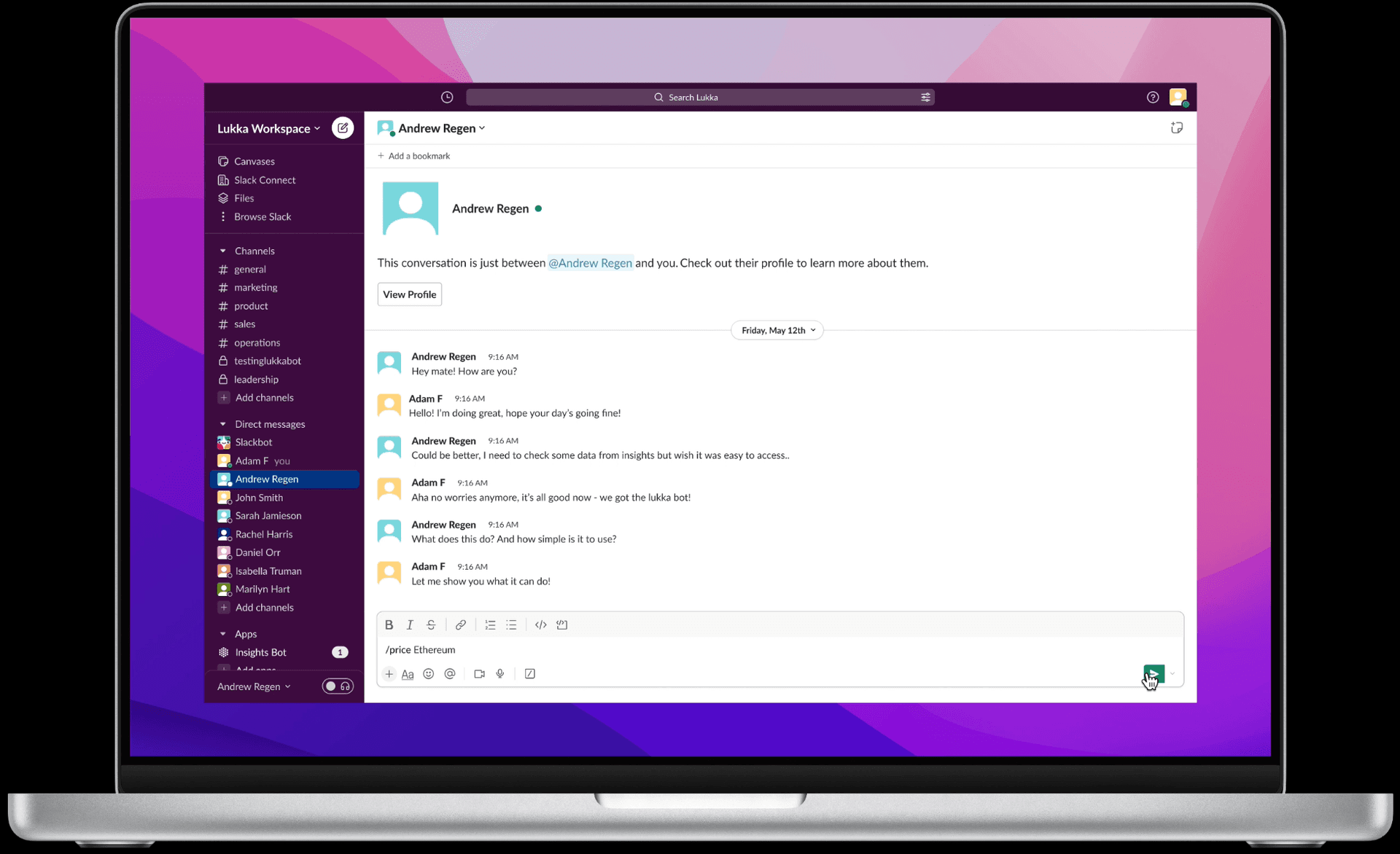 Asking for a crypto price