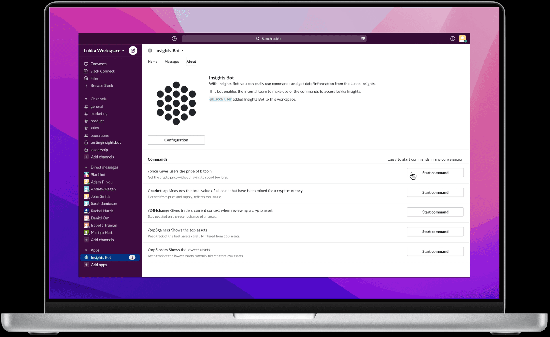 Bot start command and onboarding