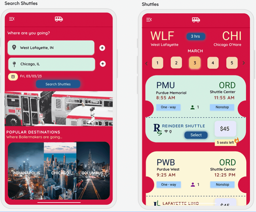 Viewing Available Shuttles